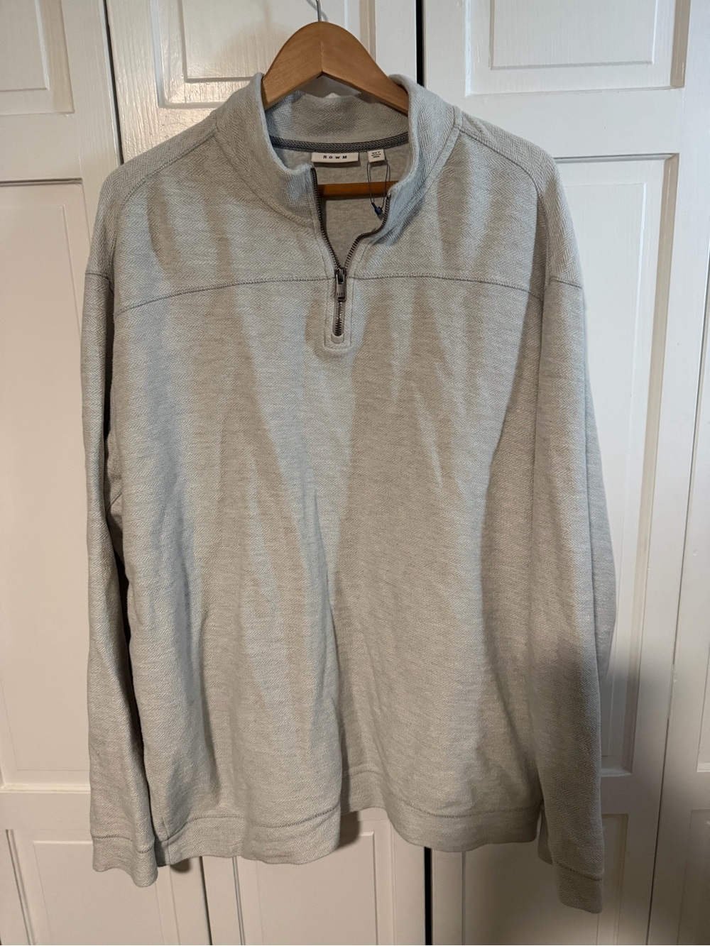 ROWM 3XLT Gray Herringbone Quarter Zip Pullover Big & Tall NWOT